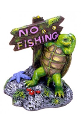 Resin Ornament - Turtle Look - No Fishing Sign