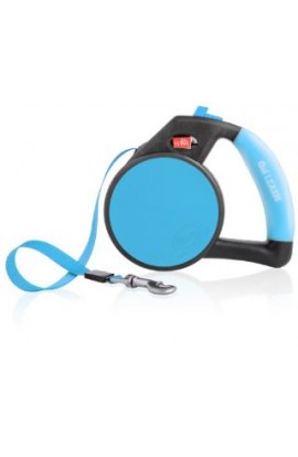 Wigzi Gel Leash-Retractable Blue Large 16ft Up to 110 lbs