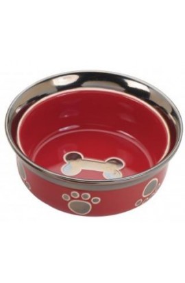 Ethical Ritz Copper Rim Dog Dish Red 7